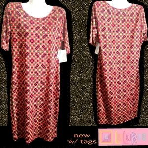 🗺️ LulaRoe New w/ Tags, "Julia" Dress Form Fitted Sunburst Bodycon Size Large 🔥